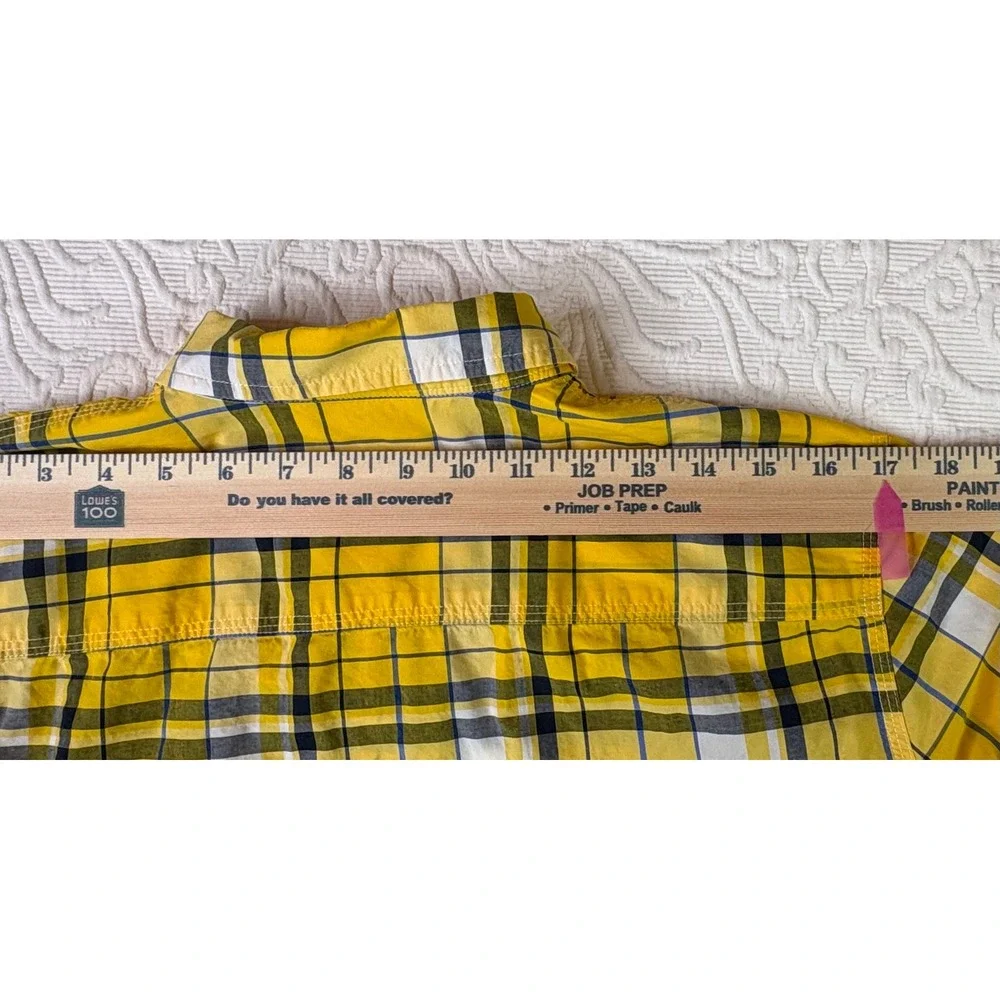 Lauren Ralph Lauren Kids Youth Yellow Blue White Plaid Long Sleeve‎ Shirt Size L